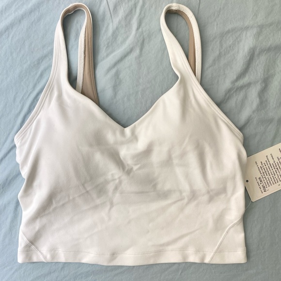 NEW WITH TAGS Lululemon Align Tank Top White Nulu Cropped Pads - Picture 5 of 8